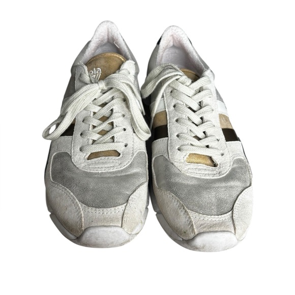 Gola Women's Eclipse Mode Leather Sneakers in Silver Gold Black White Size 9 - Picture 5 of 10